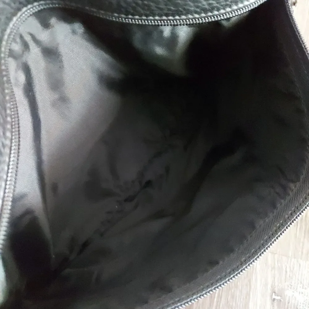 Libaire Brand Made in USA Black Large Pebbled Leather Shoulder Bag